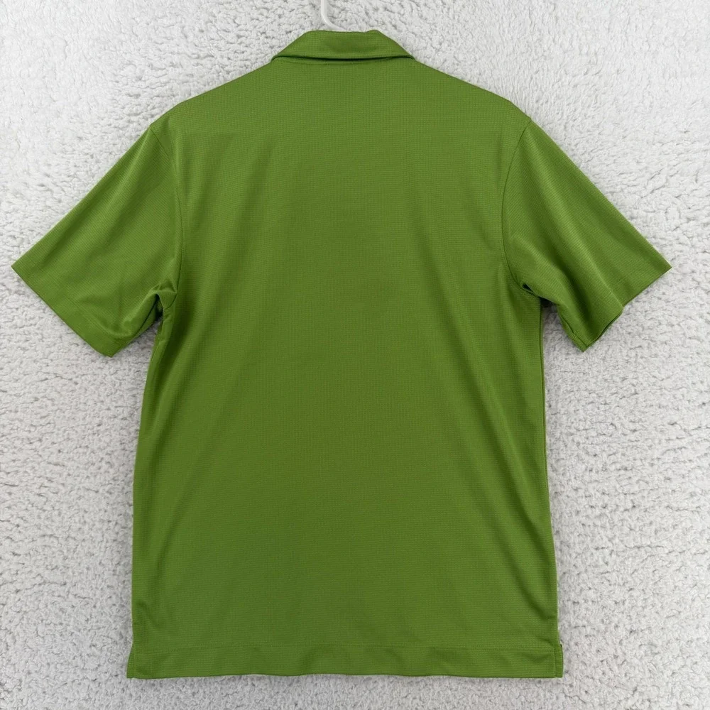 Nike Golf Polo Shirt Mens Small Green Solid Dri-FIT Knit Golf Performance Top